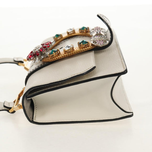Miu Miu Mew Lady Umhängetasche Leder Weiß Gold Original 154916V