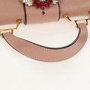 Miu Miu Mew Lady Hand Bag Leather 2way Pink Gold Auth 154917V-16
