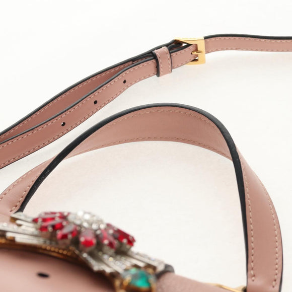 Miu Miu Mew Lady Hand Bag Leather 2way Pink Gold Auth 154917V