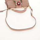 Miu Miu Mew Lady Hand Bag Leather 2way Pink Gold Auth 154917V-8