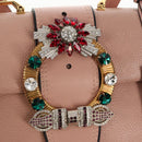 Miu Miu Mew Lady Hand Bag Leather 2way Pink Gold Auth 154917V-26