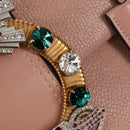 Miu Miu Mew Lady Hand Bag Leather 2way Pink Gold Auth 154917V-29