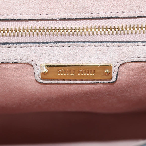 Miu Miu Mew Lady Hand Bag Leather 2way Pink Gold Auth 154917V