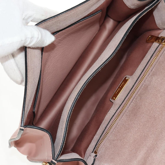 Miu Miu Mew Lady Handtasche Leder 2-Wege Pink Gold Auth 154917V