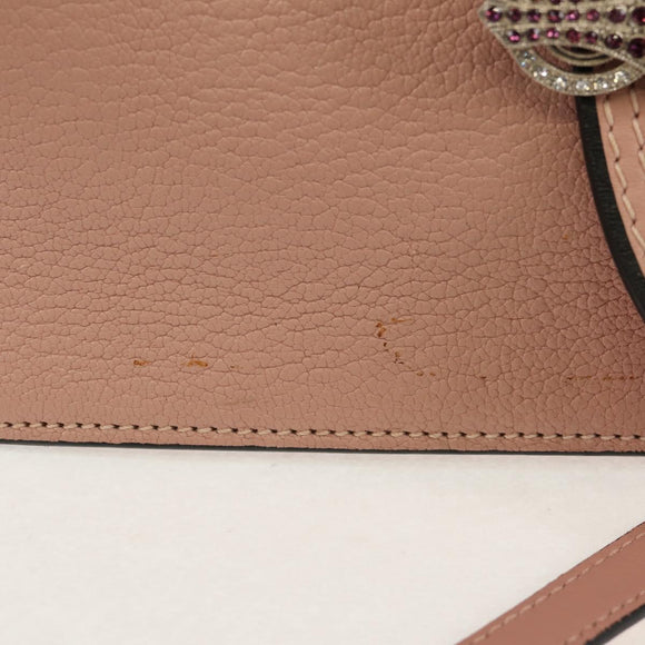 Miu Miu Mew Lady Hand Bag Leather 2way Pink Gold Auth 154917V