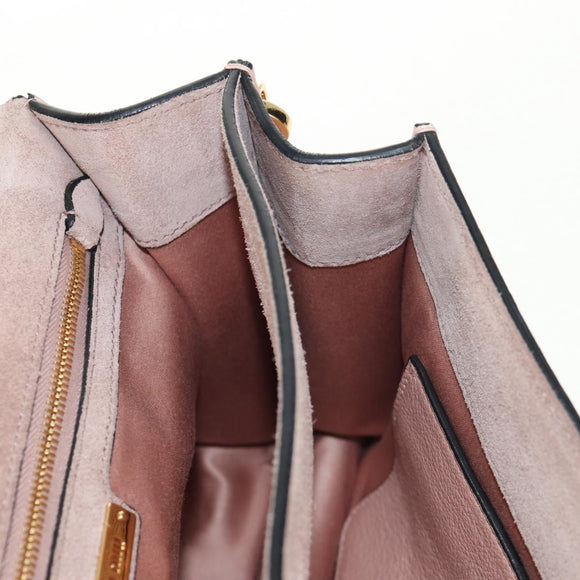 Miu Miu Mew Lady Hand Bag Leather 2way Pink Gold Auth 154917V