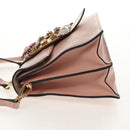 Miu Miu Mew Lady Hand Bag Leather 2way Pink Gold Auth 154917V-5