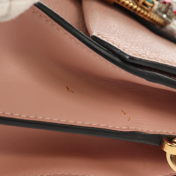 Miu Miu Mew Lady Handtasche Leder 2-Wege Pink Gold Auth 154917V