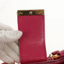 Miu Miu Madras Hand Bag Leather 2way Pink Gold Auth 154918V-9