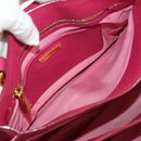 Miu Miu Madras Hand Bag Leather 2way Pink Gold Auth 154918V-28