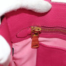 Miu Miu Madras Hand Bag Leather 2way Pink Gold Auth 154918V-29