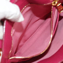 Miu Miu Madras Hand Bag Leather 2way Pink Gold Auth 154918V-30