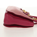 Miu Miu Madras Hand Bag Leather 2way Pink Gold Auth 154918V-4