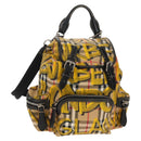 BURBERRY Nova Check Graffiti Backpack Canvas Beige Auth 154919V-1