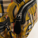 BURBERRY Nova Check Graffiti Backpack Canvas Beige Auth 154919V-18
