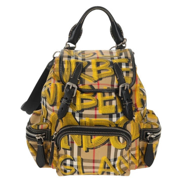BURBERRY Nova Check Graffiti Backpack Canvas Beige Auth 154919V - 0