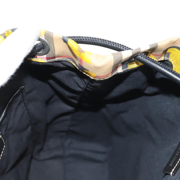 BURBERRY Nova Check Graffiti Backpack Canvas Beige Auth 154919V