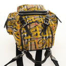 BURBERRY Nova Check Graffiti Backpack Canvas Beige Auth 154919V-6