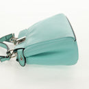 FENDI Micro Peek A Boo Hand Bag Leather 2way Turquoise Blue Silver Auth 154920V-3