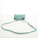 FENDI Micro Peek A Boo Hand Bag Leather 2way Turquoise Blue Silver Auth 154920V-8