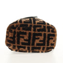 FENDI Zucca Canvas Zainomini Backpack Brown Black gold Auth 154921SAM-10