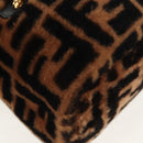 FENDI Zucca Canvas Zainomini Backpack Brown Black gold Auth 154921SAM-11