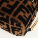 FENDI Zucca Canvas Zainomini Backpack Brown Black gold Auth 154921SAM-12