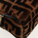 FENDI Zucca Canvas Zainomini Backpack Brown Black gold Auth 154921SAM-13