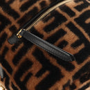 FENDI Zucca Canvas Zainomini Backpack Brown Black gold Auth 154921SAM-15