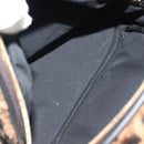 FENDI Zucca Canvas Zainomini Backpack Brown Black gold Auth 154921SAM-19