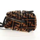 FENDI Zucca Canvas Zainomini Backpack Brown Black gold Auth 154921SAM-4