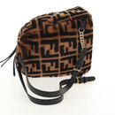 FENDI Zucca Canvas Zainomini Backpack Brown Black gold Auth 154921SAM-7