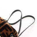 FENDI Zucca Canvas Zainomini Backpack Brown Black gold Auth 154921SAM-9