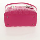 Christian Dior Canage Lady Dior Hand Bag Leather 2way Pink Gold Auth 154923SAM-12