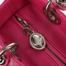 Christian Dior Canage Lady Dior Hand Bag Leather 2way Pink Gold Auth 154923SAM-18