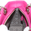Christian Dior Canage Lady Dior Hand Bag Leather 2way Pink Gold Auth 154923SAM-22