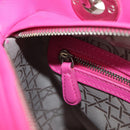 Christian Dior Canage Lady Dior Hand Bag Leather 2way Pink Gold Auth 154923SAM-23