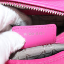 Christian Dior Canage Lady Dior Hand Bag Leather 2way Pink Gold Auth 154923SAM-25