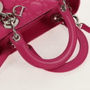 Christian Dior Canage Lady Dior Hand Bag Leather 2way Pink Gold Auth 154923SAM-7