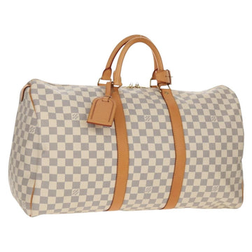 LOUIS VUITTON Damier Azur Keepall 50 Boston Bag N41430 LV Auth 154925V