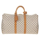 LOUIS VUITTON Damier Azur Keepall 50 Boston Bag N41430 LV Auth 154925V-13