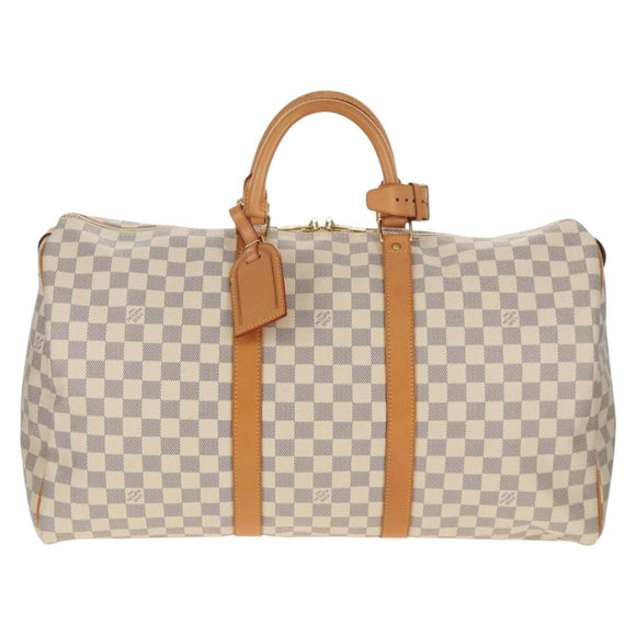 LOUIS VUITTON Damier Azur Keepall 50 Boston Bag N41430 LV Auth 154925V