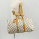 LOUIS VUITTON Damier Azur Keepall 50 Boston Bag N41430 LV Auth 154925V-24