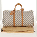 LOUIS VUITTON Damier Azur Keepall 50 Boston Bag N41430 LV Auth 154925V-12