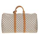 LOUIS VUITTON Damier Azur Keepall 50 Boston Bag N41430 LV Auth 154925V-2
