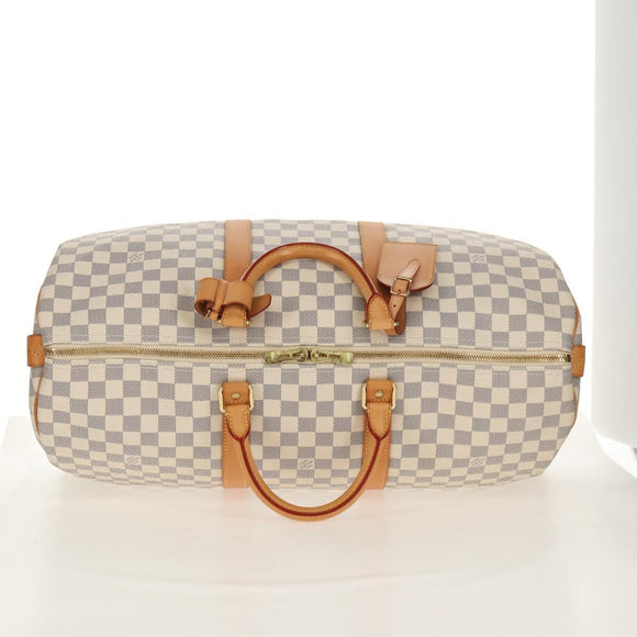 LOUIS VUITTON Damier Azur Keepall 50 Boston Bag N41430 LV Auth 154925V