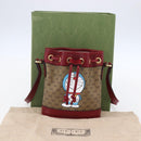 GUCCI Micro GG Supreme Doraemon Mini Bucket Bag PVC Beige 647801 Auth 154926SAM-21