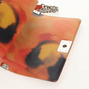 CHANEL Boy Chanel Medium Chain Bag Lamb Skin Orange Silver CC Auth 154930V-9