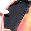 CHANEL Boy Chanel Medium Chain Bag Lamb Skin Orange Silver CC Auth 154930V-11