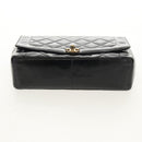 CHANEL Matelasse Chain Diana Bag Patent leather Black Gold CC Auth 154931V-11